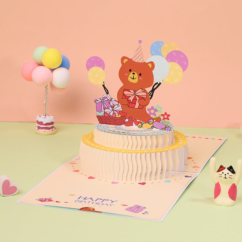 Birthday bear Pop up card