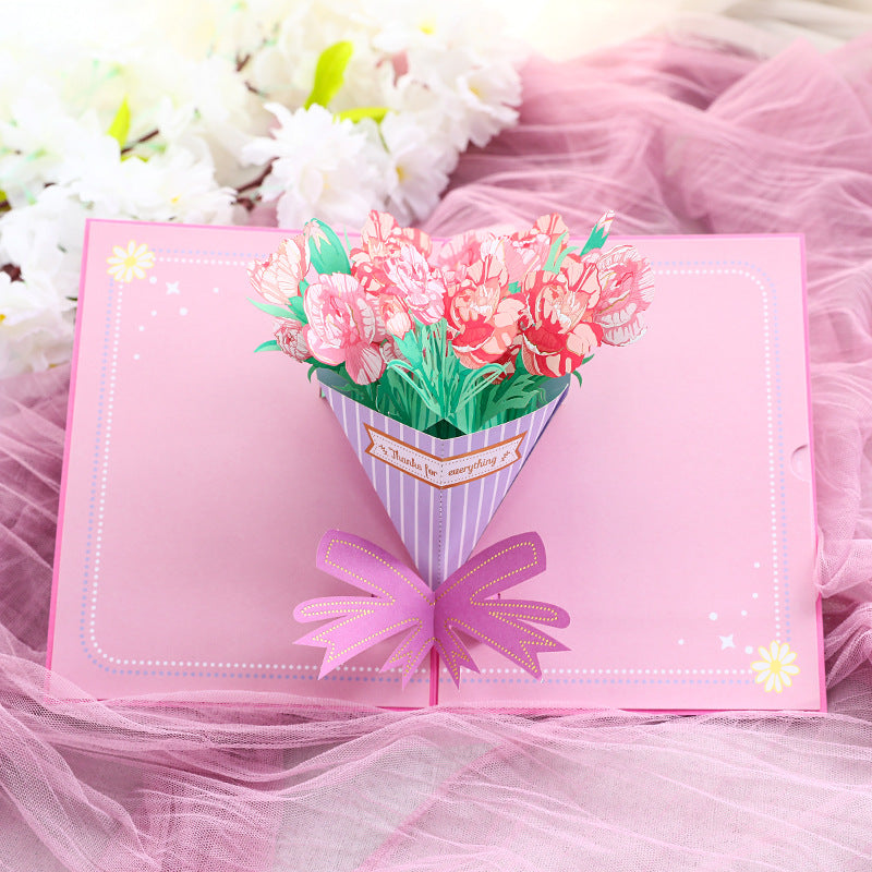 Blooming Flower Bouquet Pop up card