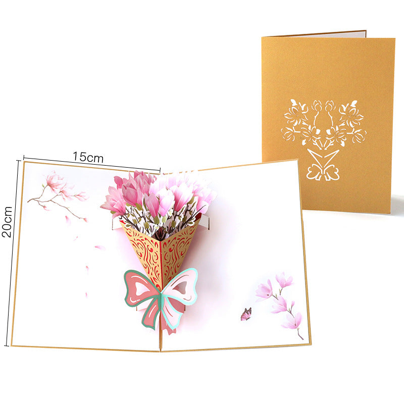 Blooming Flower Bouquet Pop up card