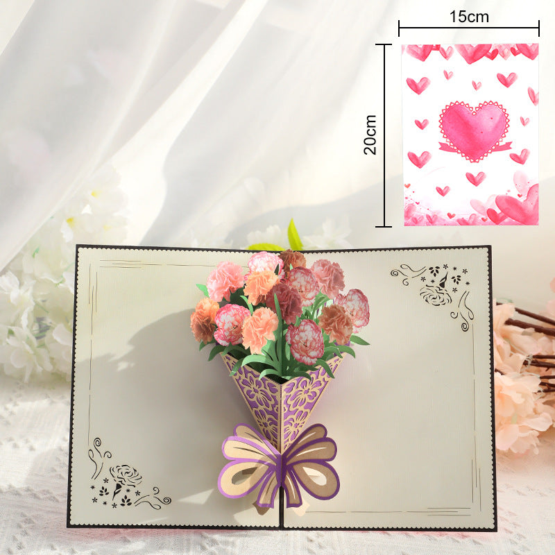 Blooming Flower Bouquet Pop up card