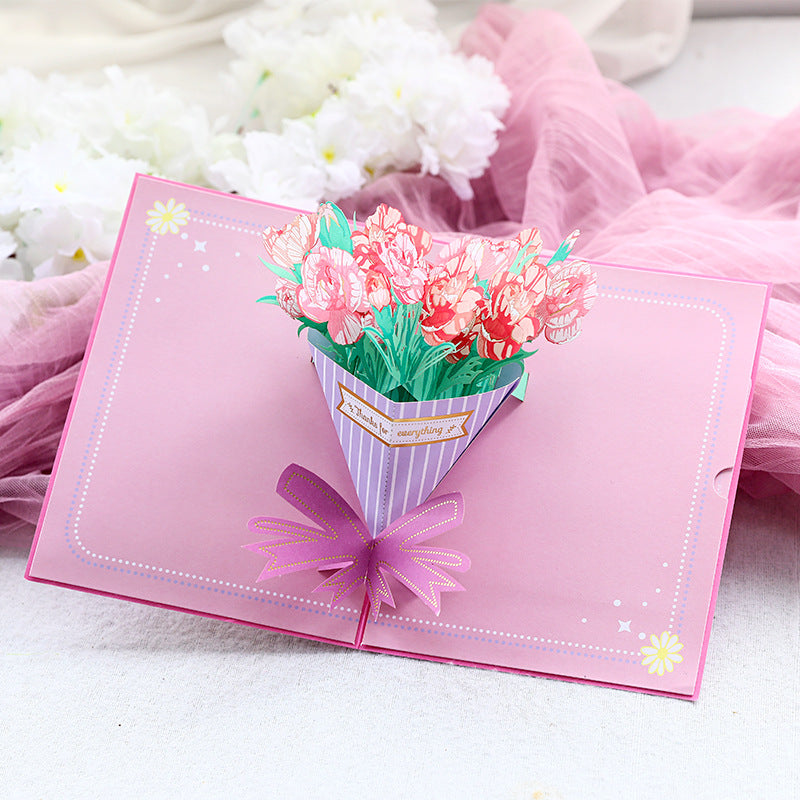 Blooming Flower Bouquet Pop up card