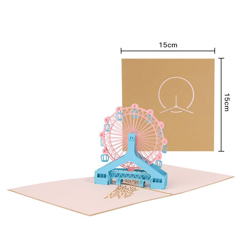 Tri colored ferris wheel Pop up card dimensions