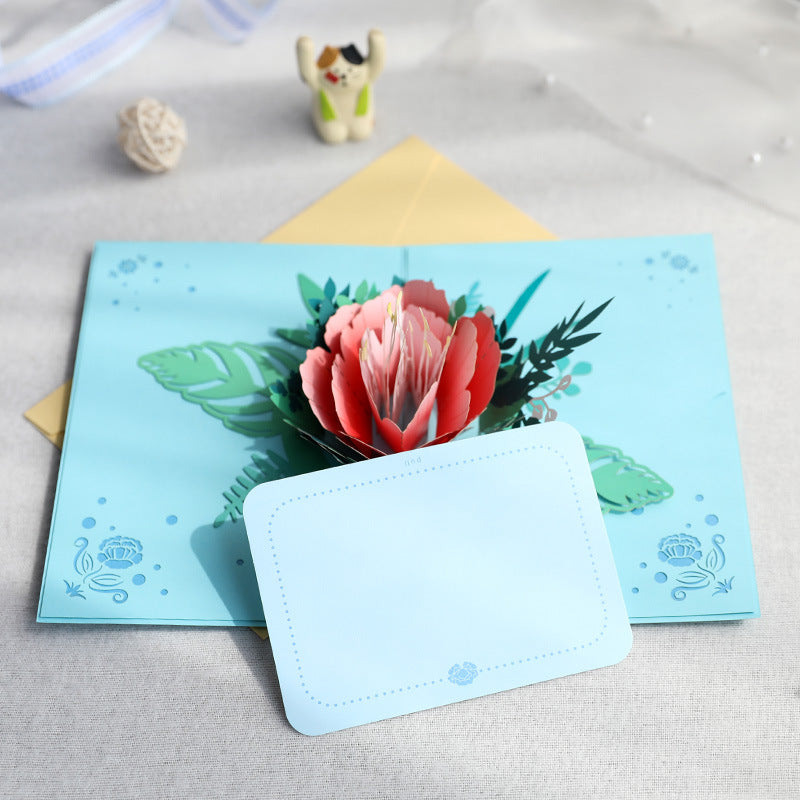 Peony Flower Pop up card