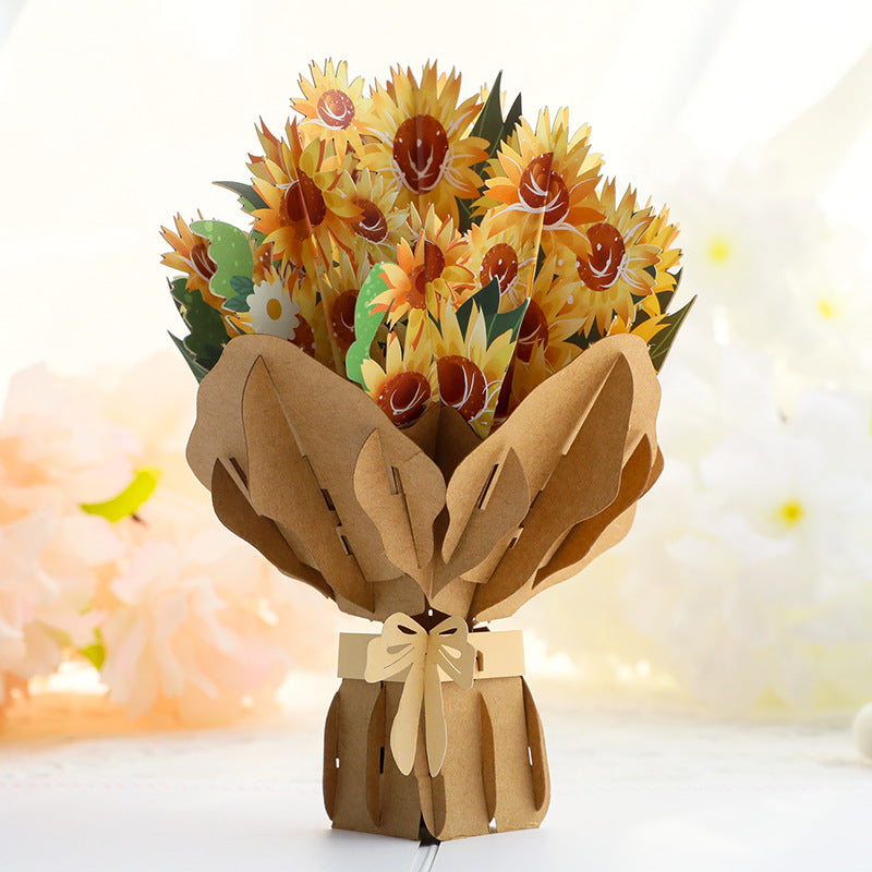 Lovely Sunflower bouquet Pop up card bouquet