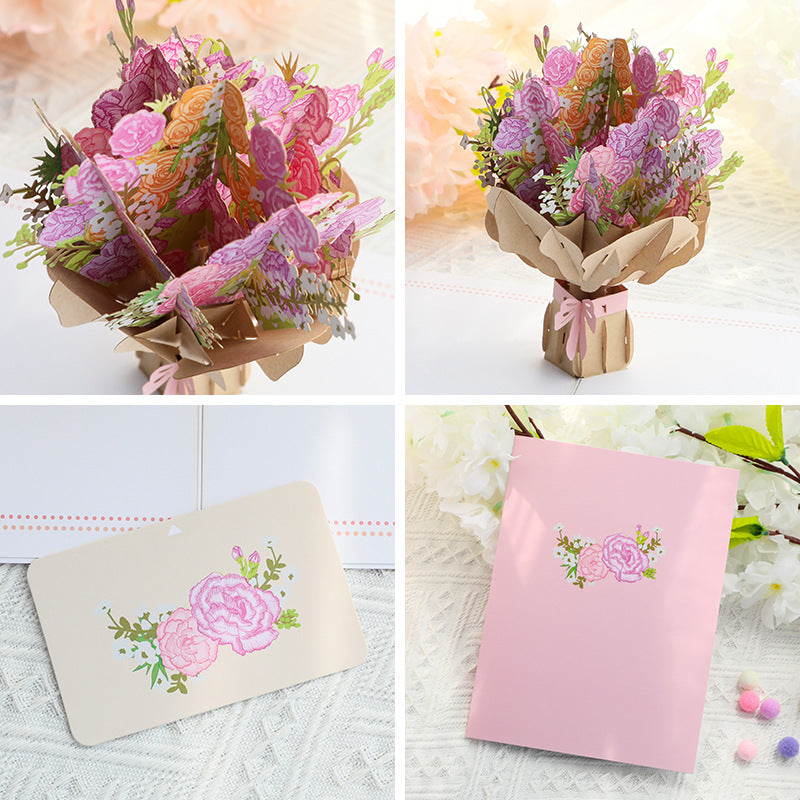 Lovely Carnation bouquet Pop up card all looks