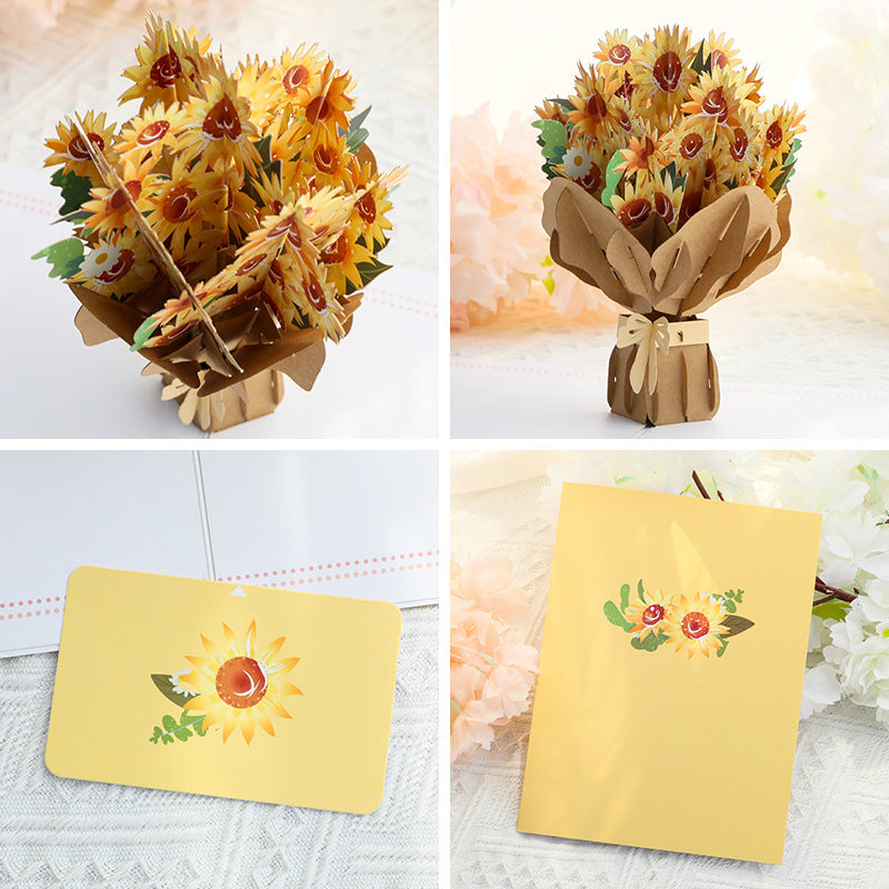 Lovely Sunflower bouquet Pop up card bouquet and card look