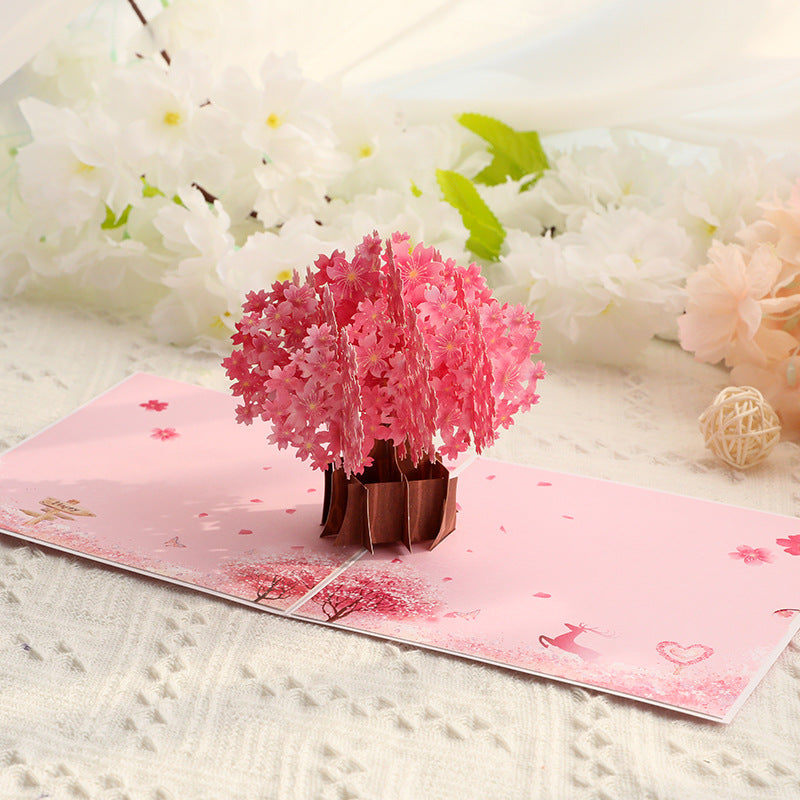 Sakura Tree Pop up card side view