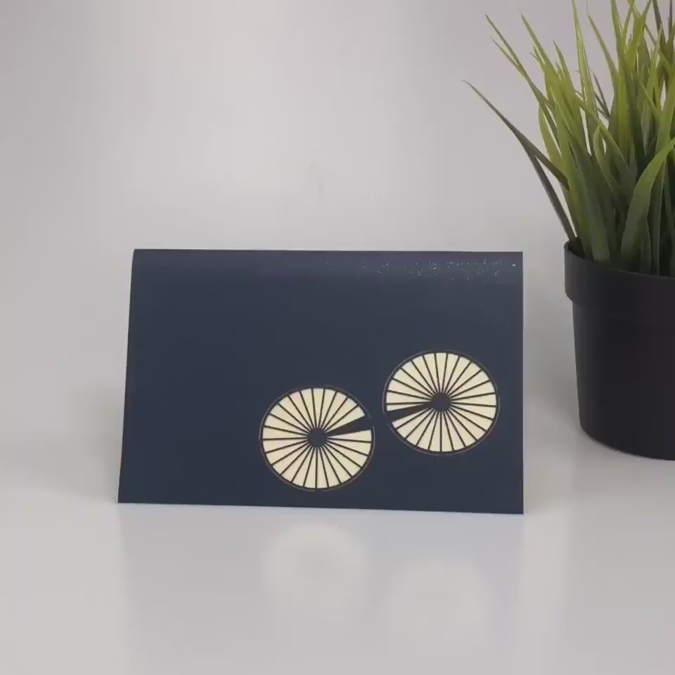 Retro hollow bicycle Pop up card video