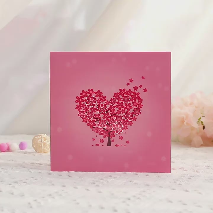 Heart Cherry tree Pop up card video